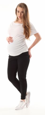 Těhotenské kalhoty/tepláky Gregx, Vigo s kapsami - černé | Velikosti těh. moda: L (40)