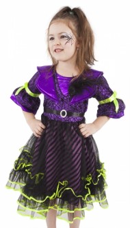 Karnevalový kostým čarodějnice/halloween fialová vel. M