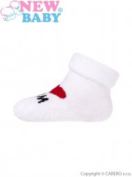 Kojenecké froté ponožky New Baby bílé I Love Mum and Dad 