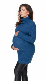 Be MaaMaa Dlouhý těhotenský svetr - jeans | Velikosti těh. moda: UNI