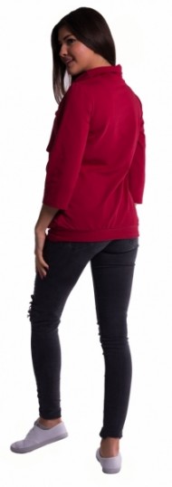 Těhotenské a kojící teplákové triko - černé | Velikosti těh. moda: S (36)