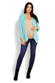 Těhotenský teploučký kardigan - mátový | Velikosti těh. moda: UNI