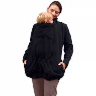 Bunda pro nosící, těhotné - softshellová - pro nošení dítěte v předu i vzadu - černá | Velikosti těh