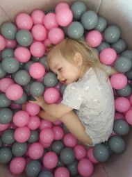 NELLYS Bazén velký pro děti 90x30cm + 200 balónků - pipi pink