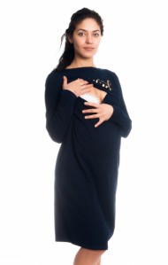 Těhotenská, kojící noční košile Blessed Mama - granátová | Velikosti těh. moda: S/M