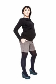 Těhotenské manšestrové kraťásky Be MaaMaa - DINA šedá | Velikosti těh. moda: M (38)