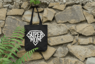 Bavlněná taška pro mámy Super Mom - černá