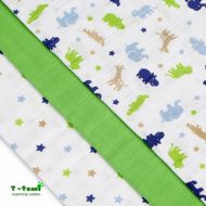 T-Tomi Dětské látkové tetra pleny LUX - Zvířátka a zelený krokodýl