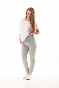 Těhotenské kalhoty/tepláky Gregx, Vigo s kapsami - šedé | Velikosti těh. moda: M (38)