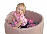 Bazén pro děti 90x40cm kruhový tvar + 200 balónků - růžový, D19