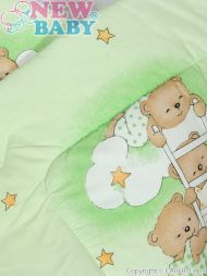 Dětská zavinovačka New Baby zelená s medvídkem