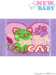 Bavlněné punčocháčky New Baby s ABS fialové my cat | Velikost: 104 (3-4r)
