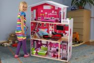 Dřevěný domek pro panenky s výtahem ECO TOYS - Rezidence Malibu