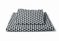 Polštářkový mantinel s povlečením - trojúhelníčky, černá/bílá/šedá | Velikost povlečení: 135x100