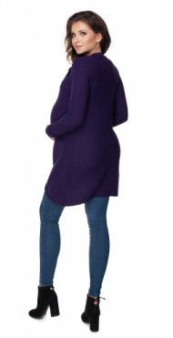 Be MaaMaa Těhotenský, kojící svetřík se stojáčkem - fialový | Velikosti těh. moda: UNI