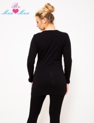 Těhotenská tunika UMA - modrá/černá | Velikosti těh. moda: L/XL