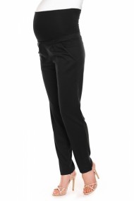 Be MaaMaa Těhotenské kalhoty s pružným, vysokým pásem - černé | Velikosti těh. moda: S/M