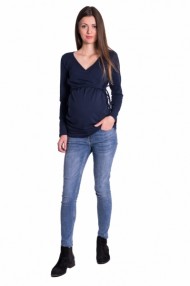 Zavinovací těhotenské triko/tunika - grafit | Velikosti těh. moda: XL (42)