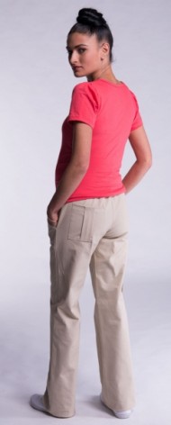 Těhotenské kalhoty s boční kapsou - bílá 
