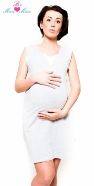 Těhotenská, kojící noční košile Iris - sv.šedá, B19 