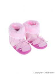 Dětské zimní capáčky Bobo Baby 6-12m růžové | Velikost: 74 (6-9m)
