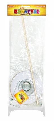 Lampion HALLOWEEN s dřevenou hůlkou, 15 cm
