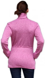 Nosící fleecová mikina - pro nošení dítěte ve předu - růžový melír | Velikosti těh. moda: S/M