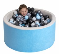 NELLYS Bazén velký pro děti 90x40cm + 200 balónků - šedý