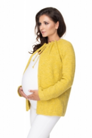 Be MaaMaa Těhotenský svetřík, kardigan na zavazování, medová | Velikosti těh. moda: UNI