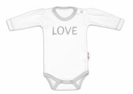 Baby Nellys Body dlouhý rukáv Love - bílé | Velikost koj. oblečení: 56 (1-2m) 
