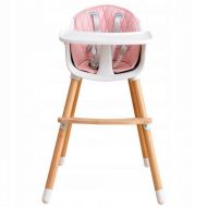 Dřevěná jídelní židlička 2v1 Eco Toys - růžová