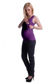 Těhotenské,kojící tilko s odnimatelnými ramínky - fialové | Velikosti těh. moda: L/XL