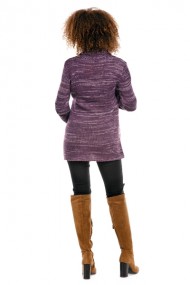 Pletený zavinovací svetřík MAMI - fialový