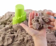 NaturSand Kinetický písek - přírodní - 3kg + formičky + pískoviště