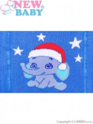 Vánoční bavlněné punčocháčky New Baby modré se slonem 