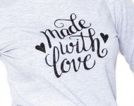Těhotenské triko dlouhý rukáv Made with Love - šedé 