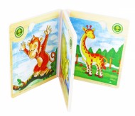 Kniha puzzle dřevěné africké zvířátka