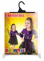 Karnevalový kostým čarodějnice/halloween fialová vel. S