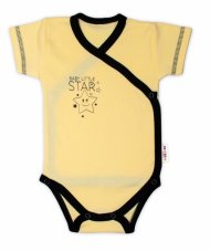 Baby Nellys 2-dílná sada body kr. rukáv + polodupačky, žlutá - Baby Little Star 
