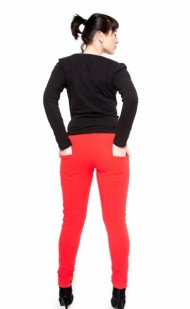 Těhotenské kalhoty Be MaaMaa - KALI červené | Velikosti těh. moda: XL (42)