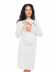 Těhotenská, kojící noční košile Gorgeous - sv. šedá | Velikosti těh. moda: S/M