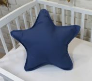 Baby Nellys Dekorační oboustranný polštářek - Hvězdička, 45 cm - tmavě modrý