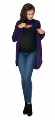 Be MaaMaa Těhotenský, kojící svetřík se stojáčkem - fialový | Velikosti těh. moda: UNI