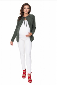 Be MaaMaa Těhotenský svetřík, kardigan na zavazování, khaki | Velikosti těh. moda: UNI