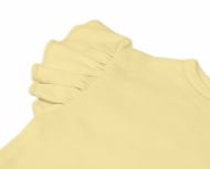 Baby Nellys Bavlněné body Nikolka, krátký rukáv s volánkem - žluté | Velikost koj. oblečení: 74 (6-9