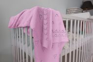 Dětská akrylová deka, dečka Baby Nellys, 90 x 90 cm - jemný vzor - sv. růžová