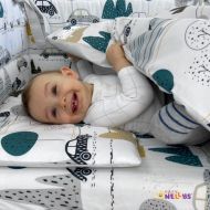 Baby Nellys 6-ti dílná výhodná sada s dárkem pro miminko, 120 x 90 cm - Auta v aleji | Velikost povl