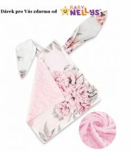 Baby Nellys 6-ti dílná výhodná sada s dárkem pro miminko, 135x100 cm - Plameňák růžový