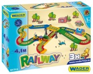 Dráha Kid Cars - Železnice s městem 4,1m v krabici 59x40x15cm Wader