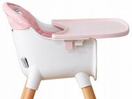 Dřevěná jídelní židlička 2v1 Eco Toys - růžová